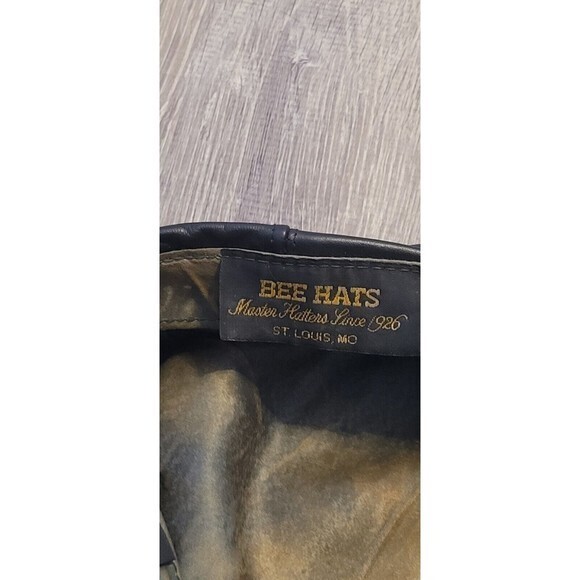 Vintage Bee Hats Genunie Leather Made In USA Flat Cap‎ Newsboy Cap - Picture 6 of 10